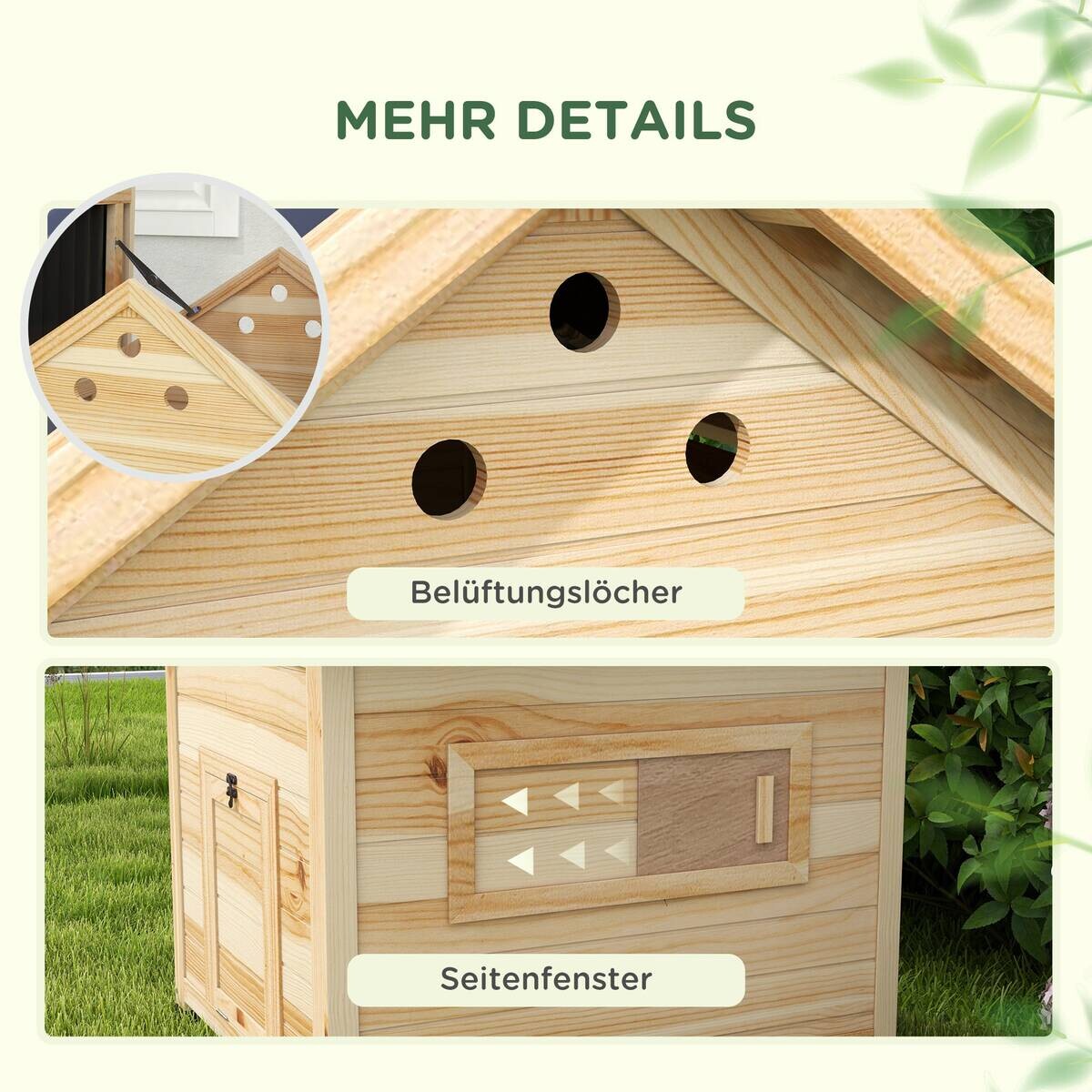 PawHut Tier-Zubehör natur Holz B/H/L: ca. 90x78x92 cm