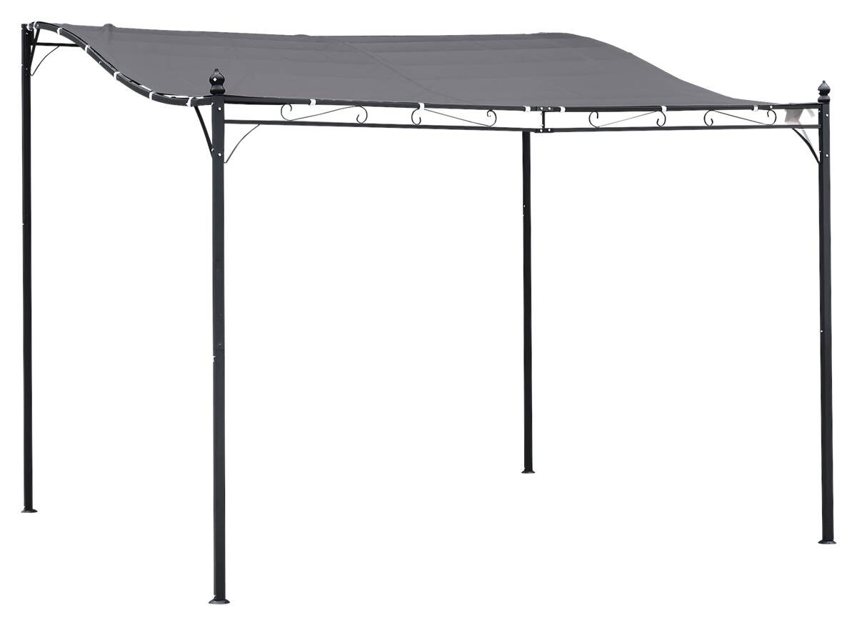 Outsunny Gartenpavillon grauschwarz Metall B/L: ca. 297x297 cm