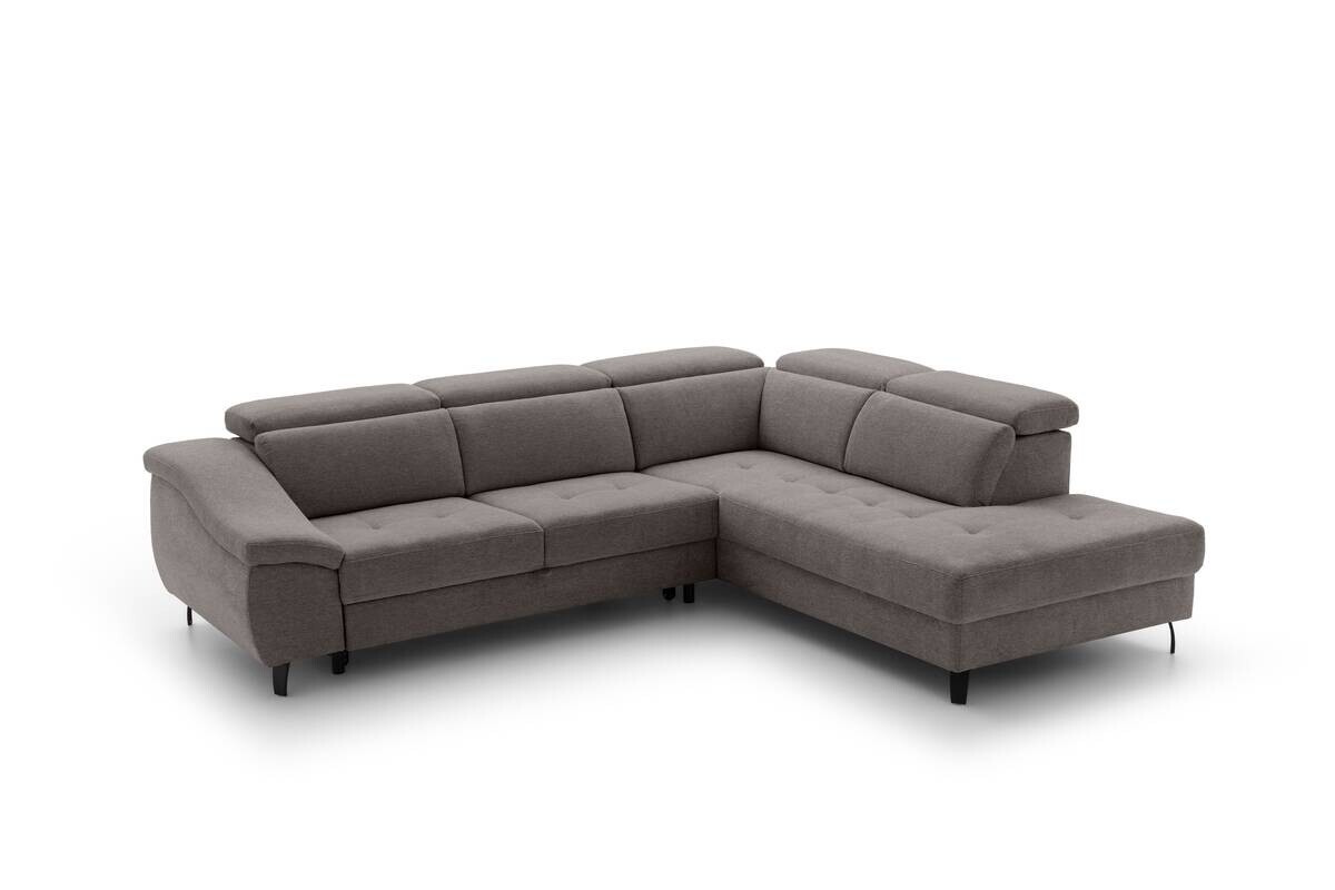 Ecksofa mit Bettfunktion braun Flachgewebe B/H/T: ca. 280x96x238 cm