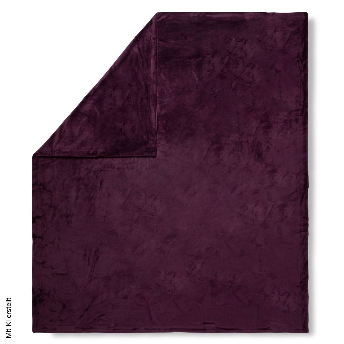 Wohndecke Polysamt bordeaux Polyester B/L: ca. 160x180 cm