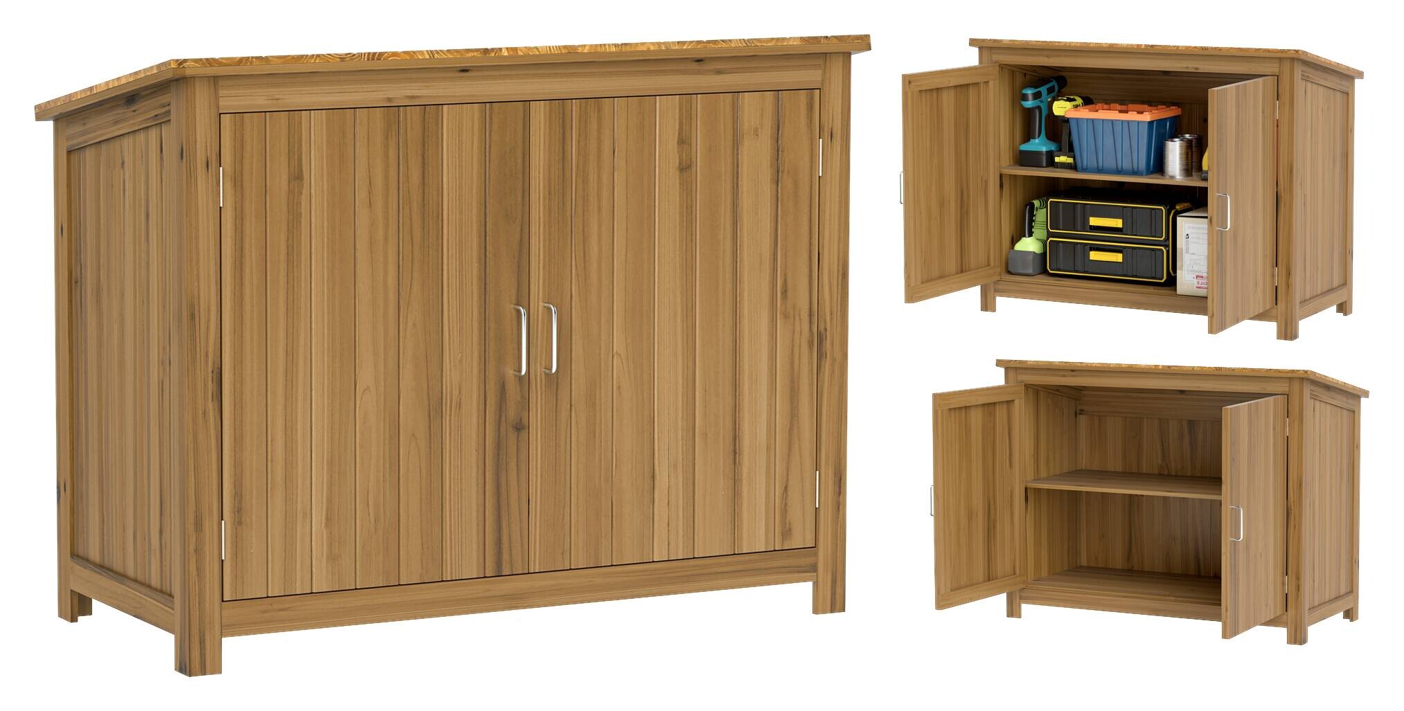 Outsunny Gartenschrank braun Holz B/H/L: ca. 50x85x110 cm