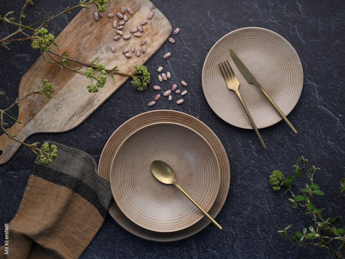 CreaTable Kombiservice Catania sand Steinzeug 16 tlg.