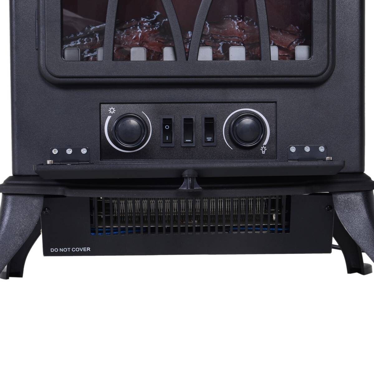HOMCOM Elektrokamin MH820-051 schwarz Metall Glas Kunststoff B/H/T: ca. 42x54x28 cm ca. 1800 W