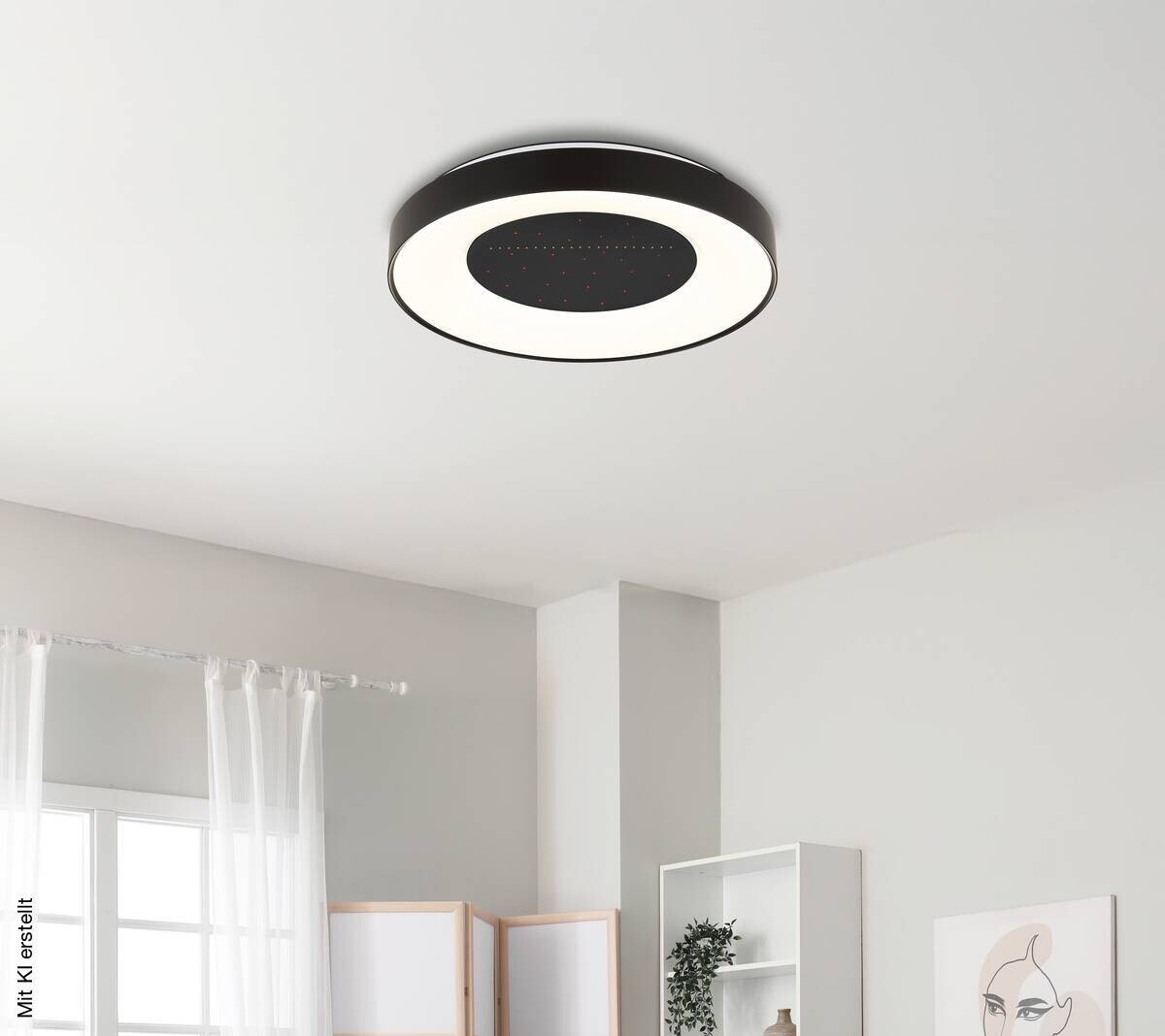GLOBO Deckenventilator schwarz weiß Kunststoff Metall B/H/L: ca. 10x52,5x52 cm