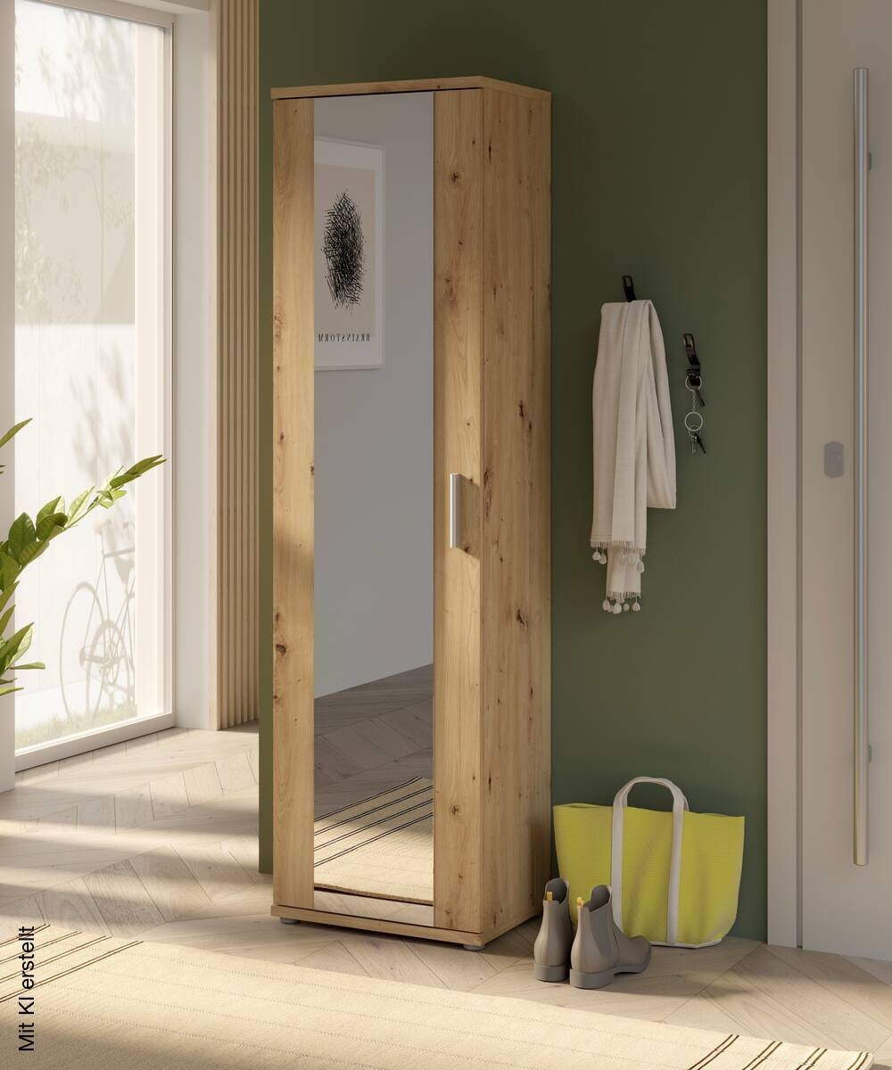 Mehrzweckschrank Eiche Artisan Nachbildung B/H/T: ca. 50x179x35 cm
