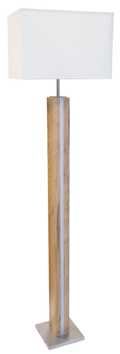 GLOBO Stehlampe Forest beige natur Metall Textil MDF B/H/L: ca. 40x150x27 cm 2 Brennstellen