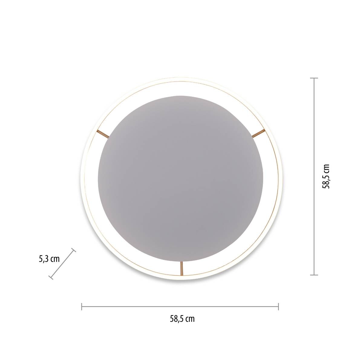 Just Light LED-Deckenleuchte RITUS 15392-60 messing weiß Metall H/D: ca. 5,3x58,5 cm 1 Brennstellen