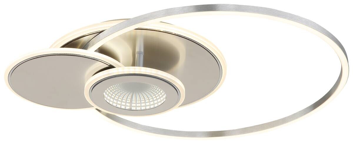 LED-Deckenleuchte Flux silber nickel Kunststoff Metall B/H/L: ca. 45x7,5x56 cm