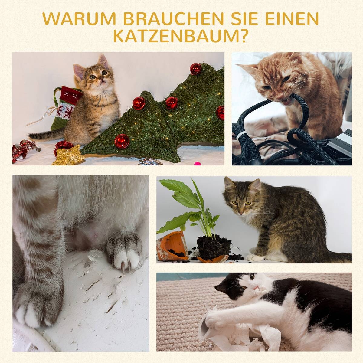 PawHut Katzenbaum grau Sisal B/H/L: ca. 36x44x36 cm