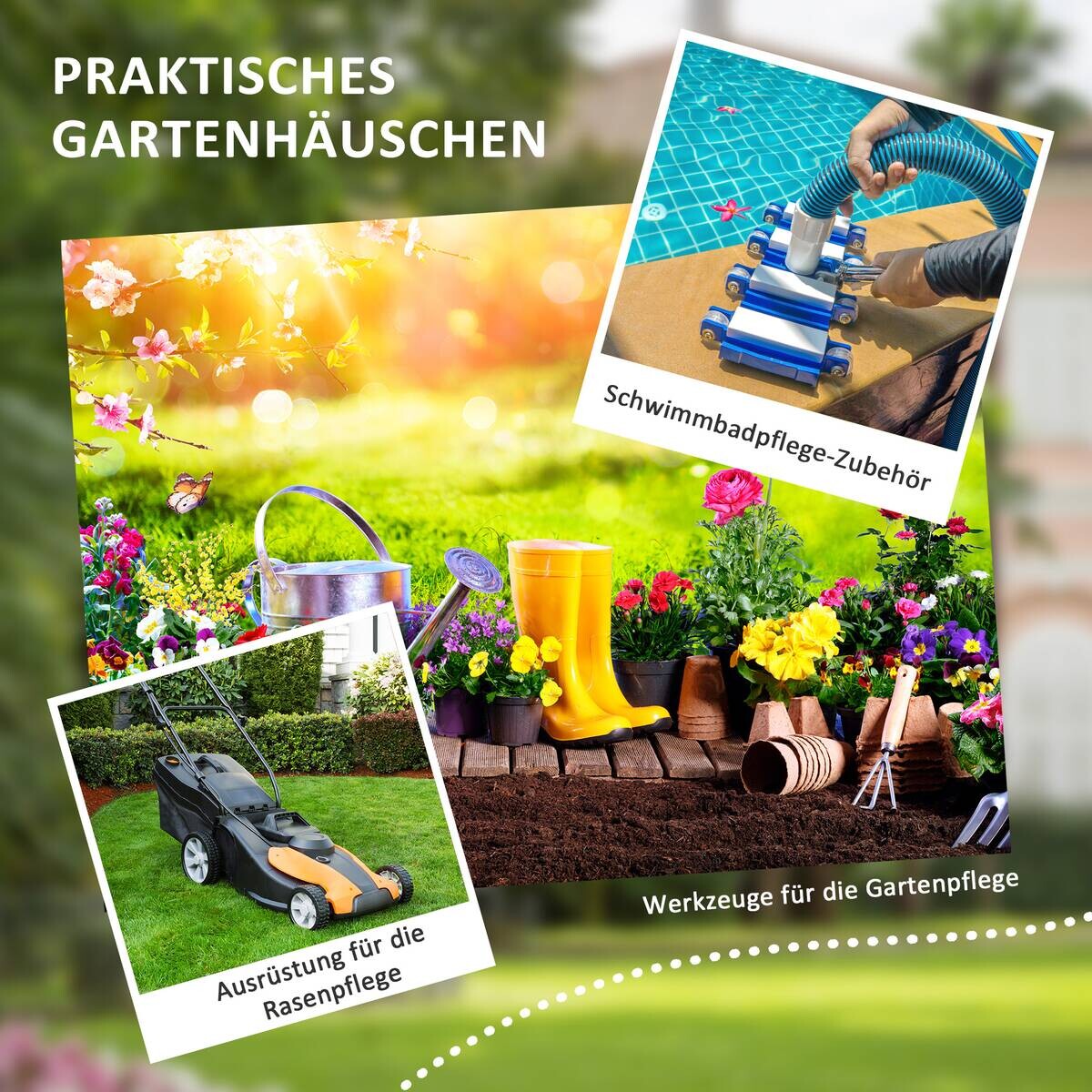 Outsunny Gartenhaus dunkelgrau Polypropylen B/H/L: ca. 172x259x222 cm