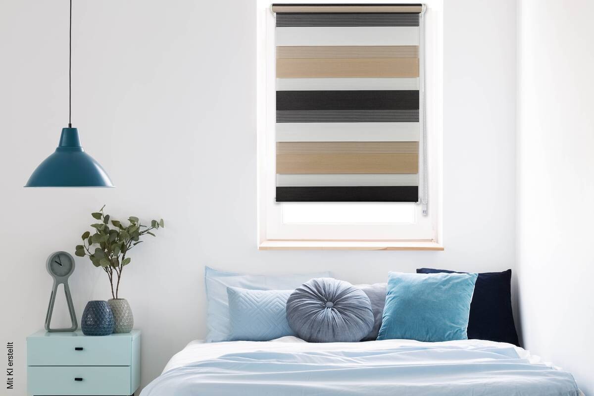 Doppelrollo Just-Triple Cappuccino B/L: ca. 60x160 cm
