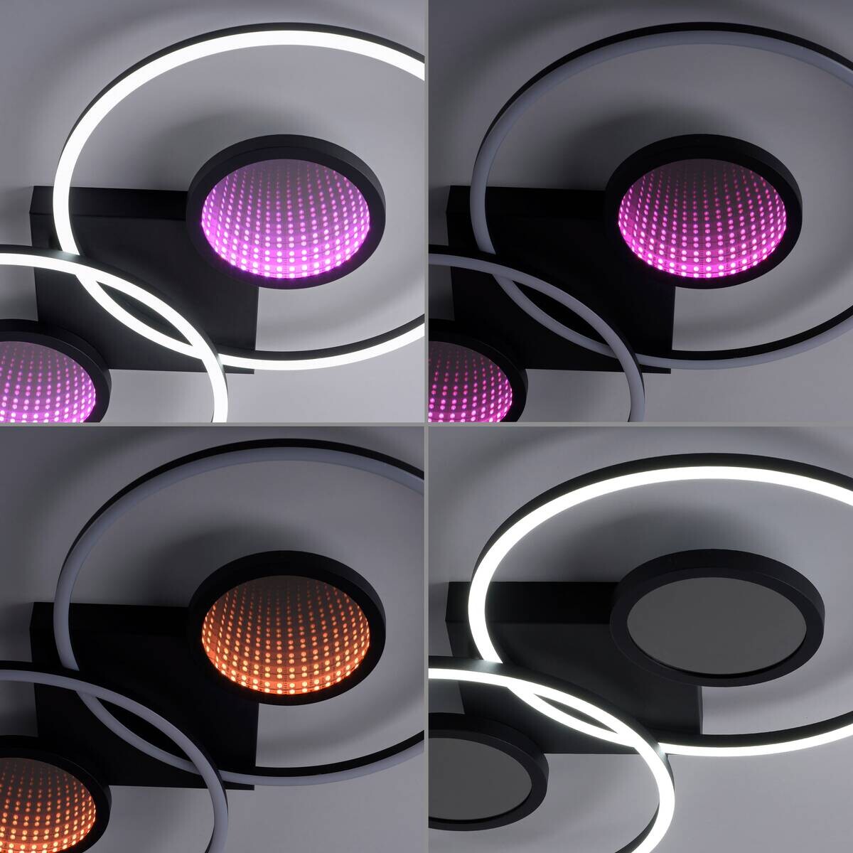 Just Light LED-Deckenleuchte Tunel schwarz weiß Kunststoff Aluminium H/L: ca. 7x70 cm 2 Brennstellen