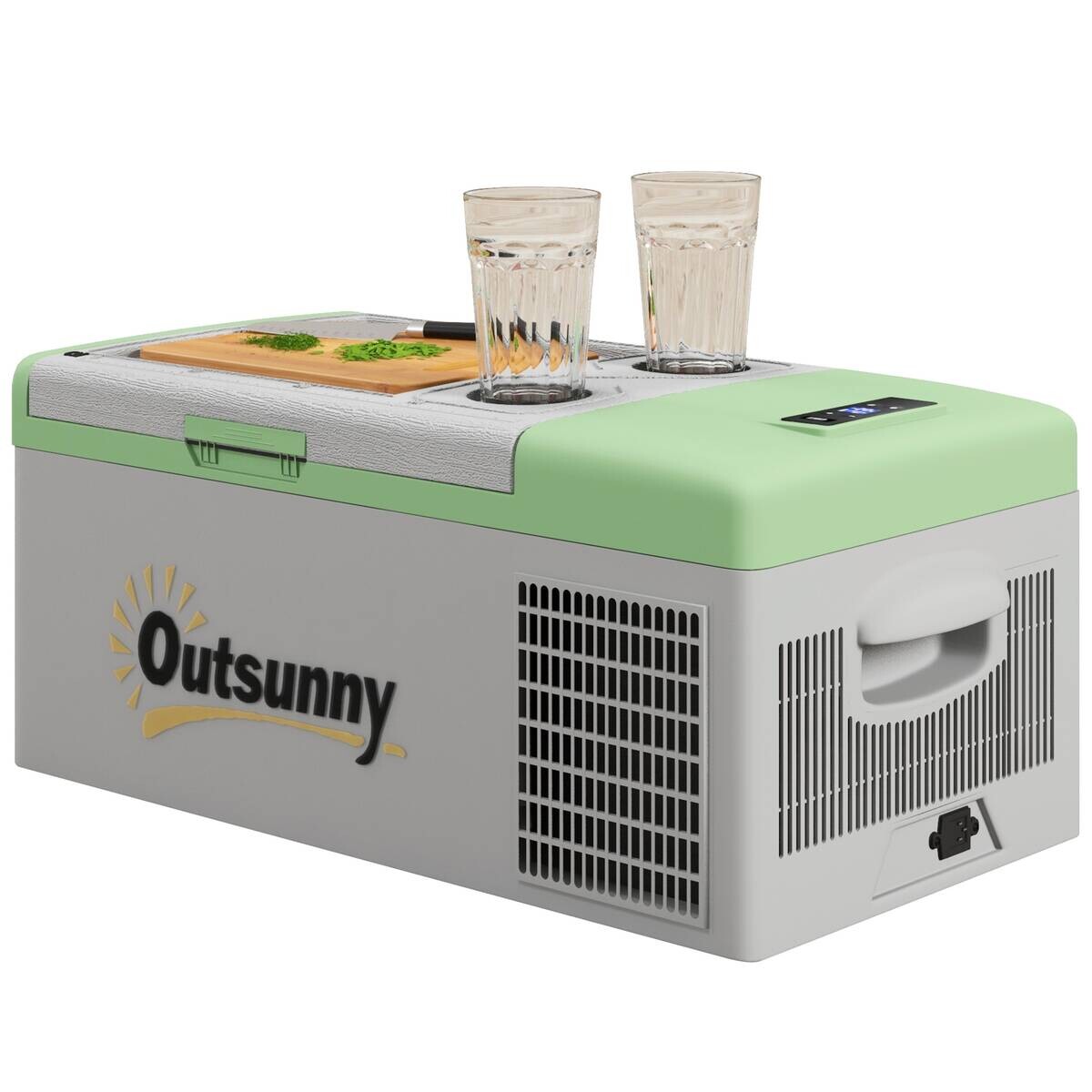 Outsunny Kompressor Kühlbox grau Kunststoff B/H/L: ca. 32x26x60 cm