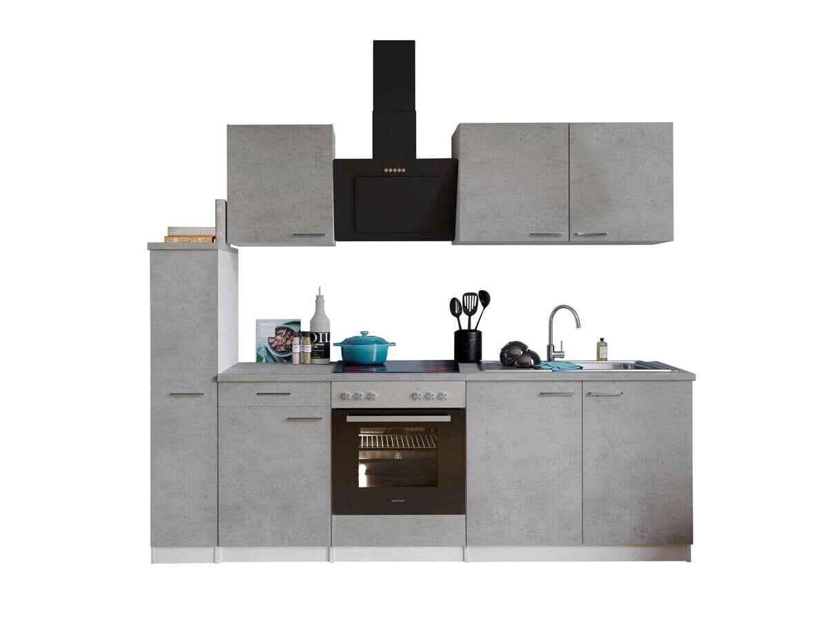 Respekta Küchenblock Malia Beton Optik B/H/T: ca. 240x200x60 cm