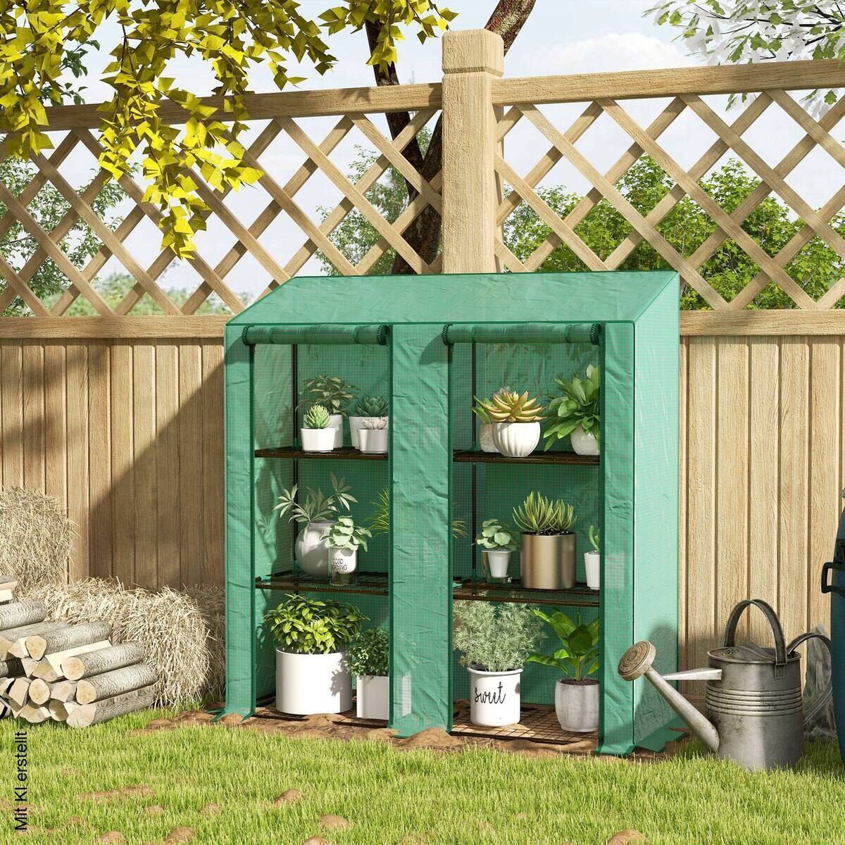 Outsunny Gewächshaus B/H/T/L: ca. 46x151x46x143 cm grün