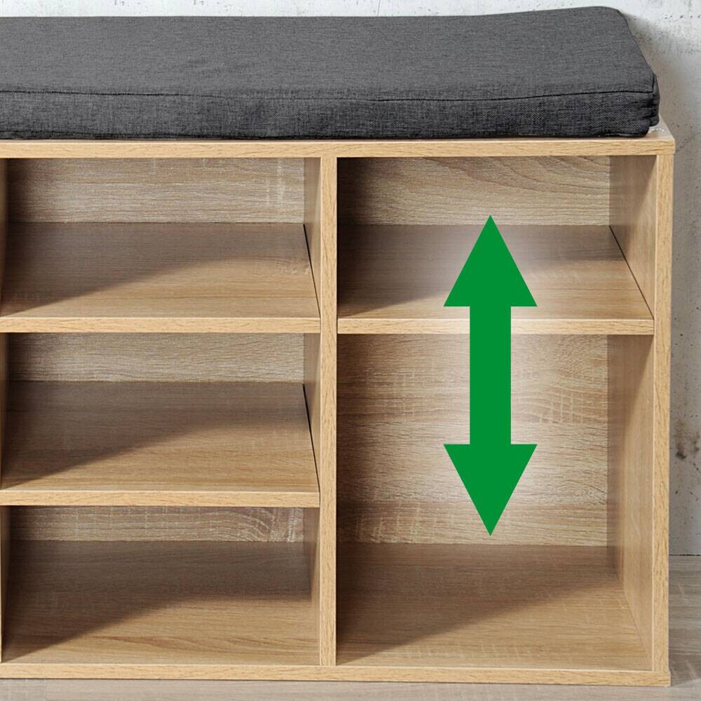 Kesper Schuhschrank mit Sitzkissen weiß Spanplatte B/H/L: ca. 29,5x48x103,5 cm