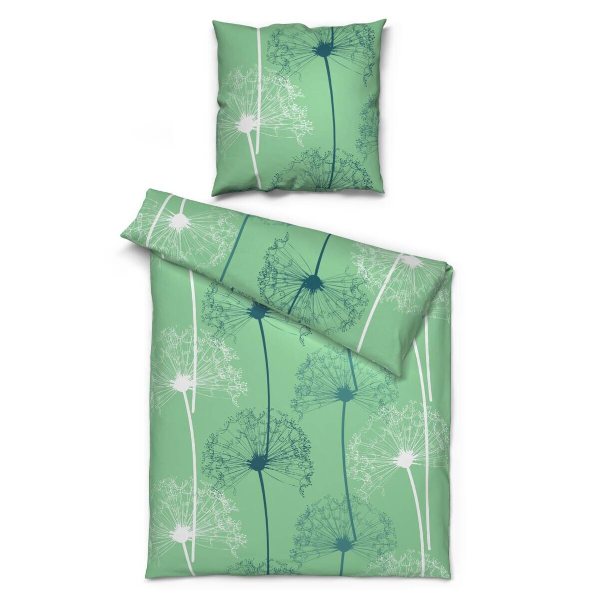 Sensation Microfaser Bettwäsche grün 100% Polyester B/L: ca. 135x200 cm
