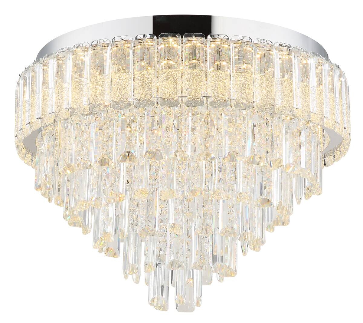 GLOBO LED-Deckenleuchte CRYSTALIA Edelstahl H/D: ca. 36x49 cm 1 Brennstellen
