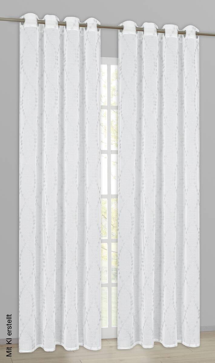 home Topline Ösenvorhang Nora silber B/L: ca. 135x245 cm