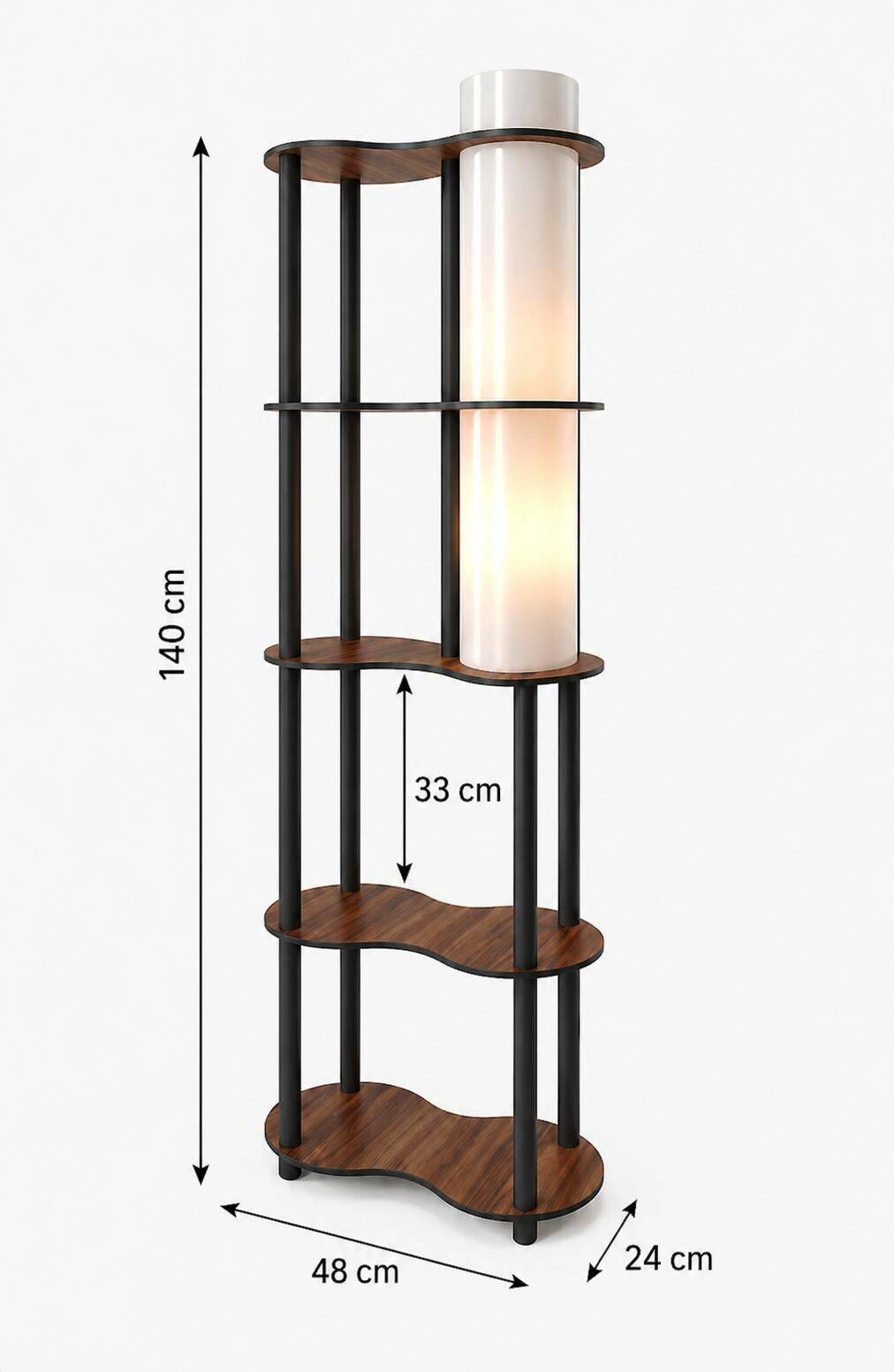 Stehleuchte nussbaum PVC MDF B/H/L/D: ca. 17x140x17x17 cm E27 1 Brennstellen
