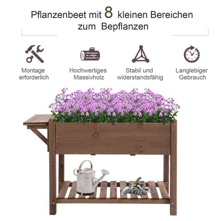 Outsunny Hochbeet braun H/T/L: ca. 74x54x123 cm