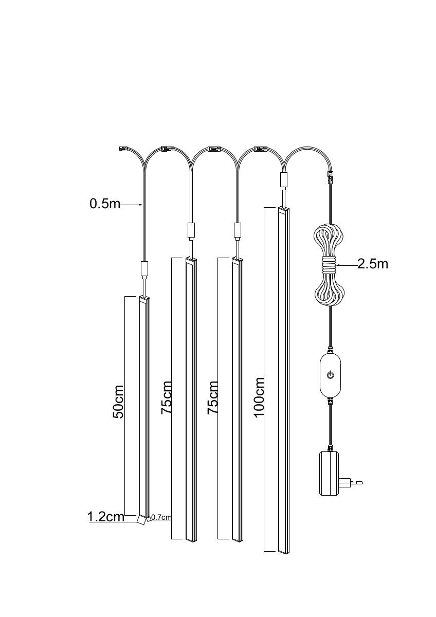 Nolo LED-Akustikpaneelbeleuchtung Line H: ca. 100 cm
