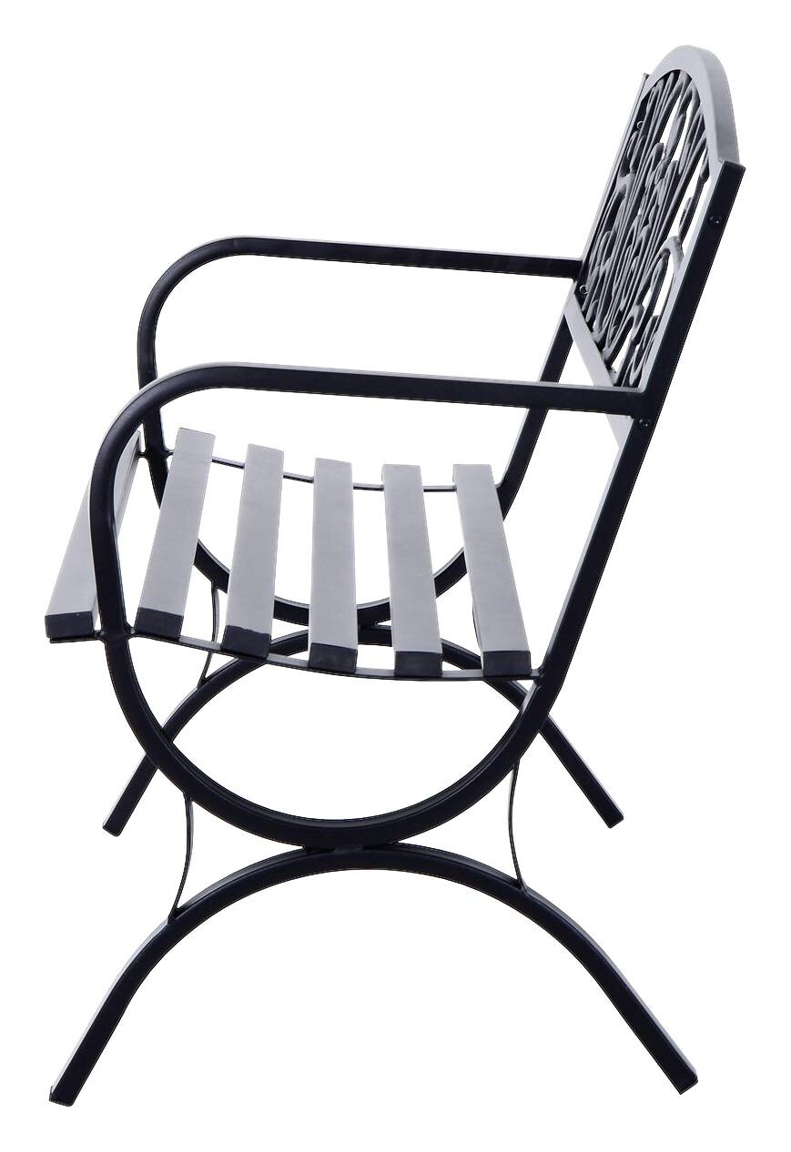 Outsunny Sitzbank schwarz Metall B/H/L: ca. 60x85x127 cm