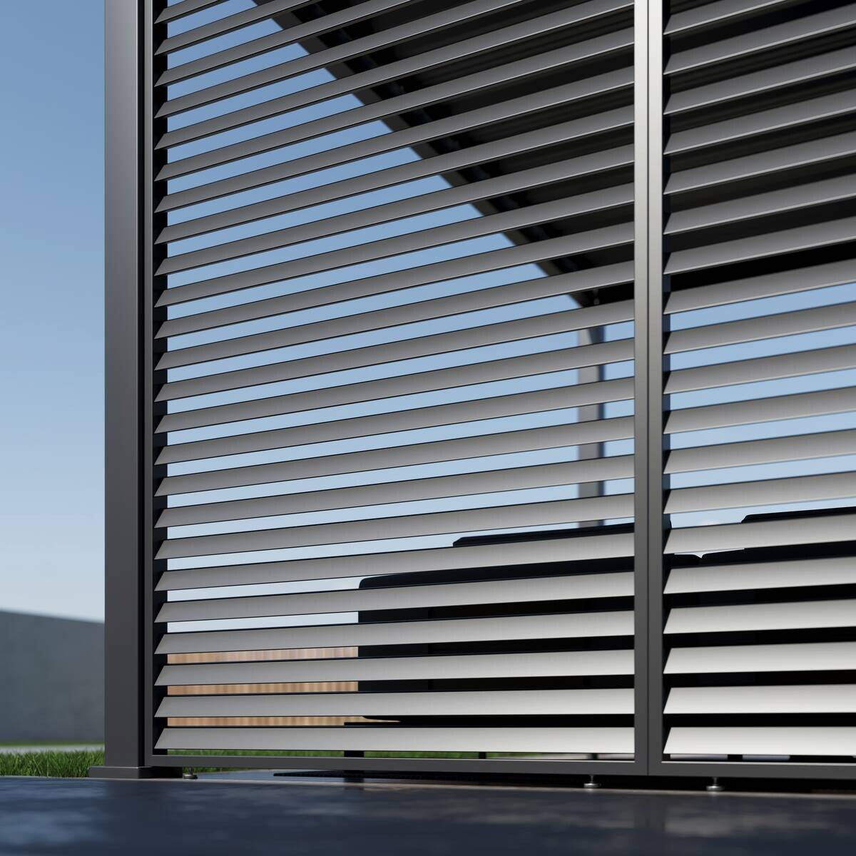 Paragon Outdoor Lamellen-Sichtschutz Grand Tuscan grau Aluminium B/H: ca. 135x234 cm