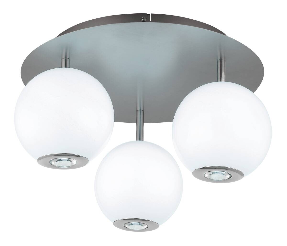 GLOBO Deckenleuchte grau Opal Glas Metall H/D: ca. 25x42 cm 1 Brennstellen
