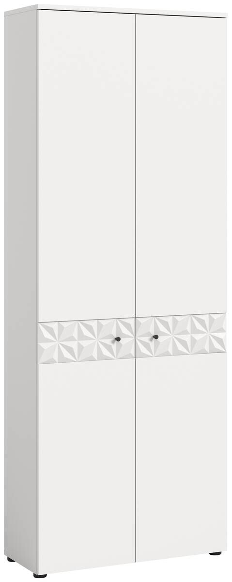 Garderobenschrank Prisma weiß weiß Hochglanz B/H/T: ca. 70,2x192x34,8 cm