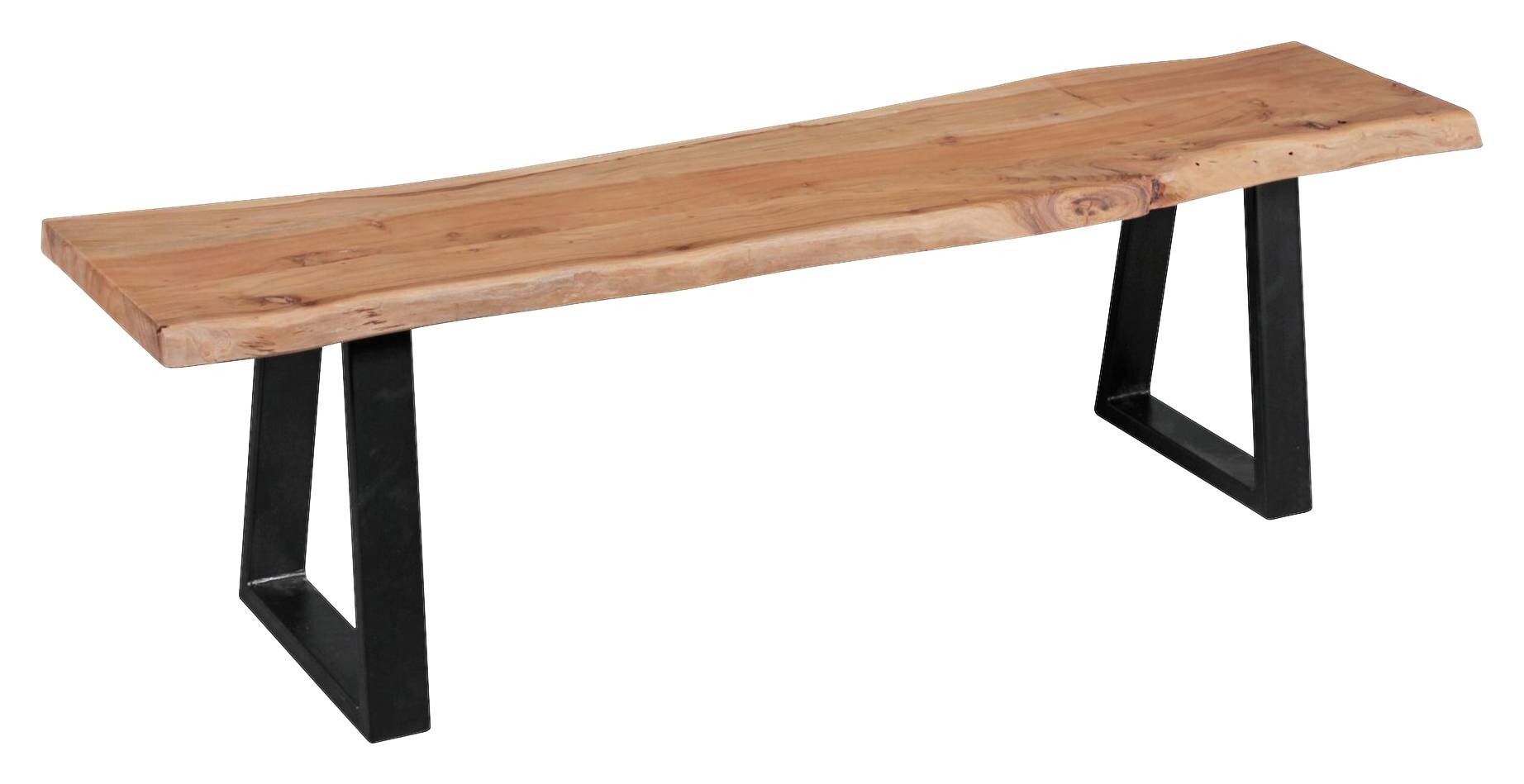 Sitzbank natur schwarz B/H/T: ca. 160x45x40 cm