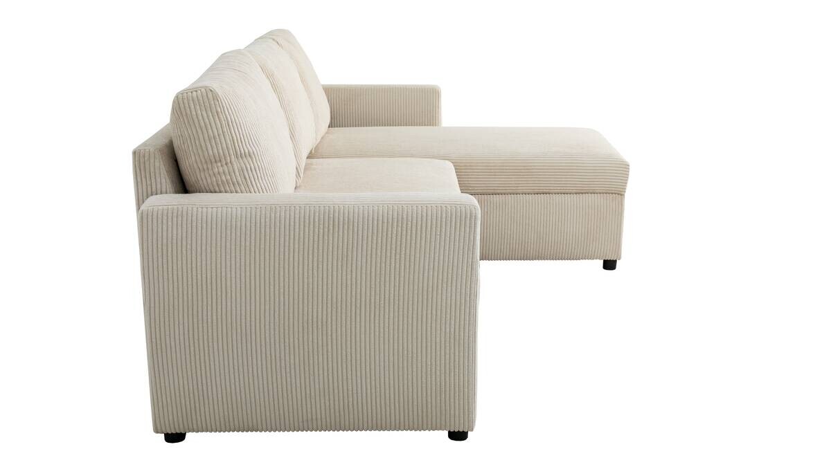 Ecksofa mit Bettfunktion und Bettkasten pearl Microfaser B/H/T: ca. 215x145x82 cm