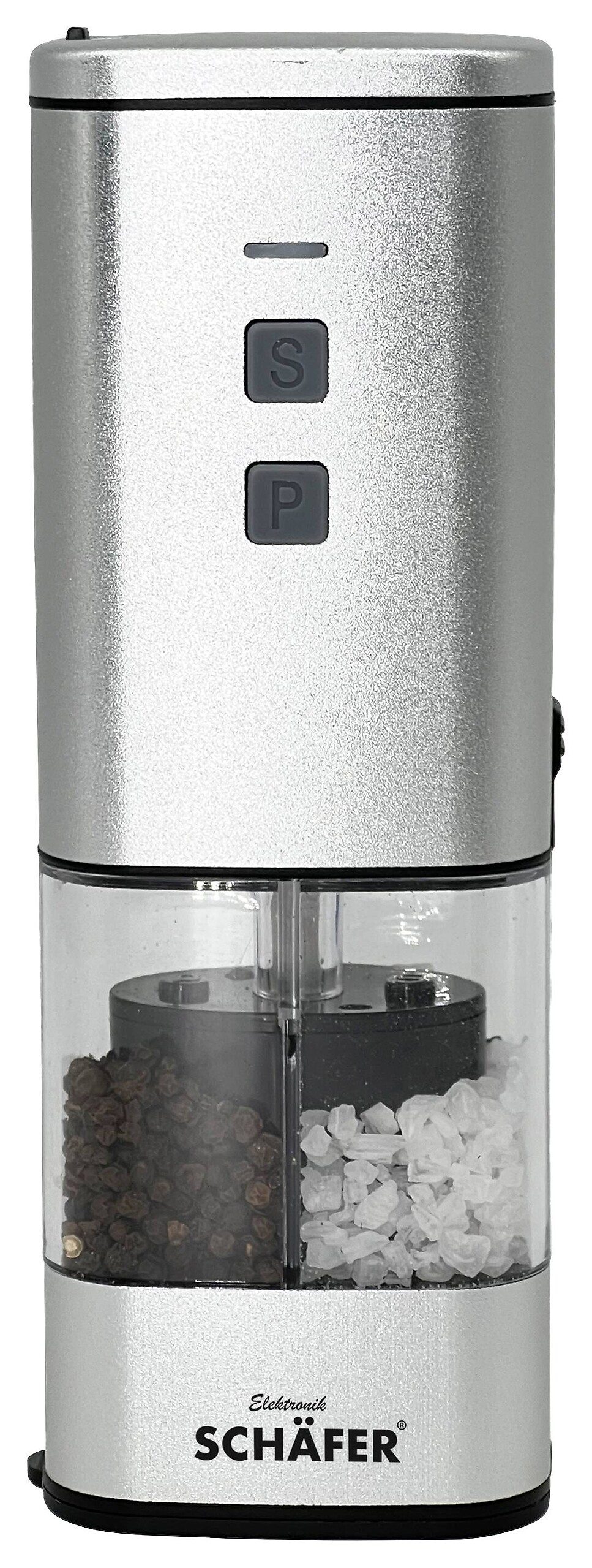 SCHÄFER Salz- und Pfeffermühle silber Keramik B/H/L: ca. 8x0,23x0,1 cm