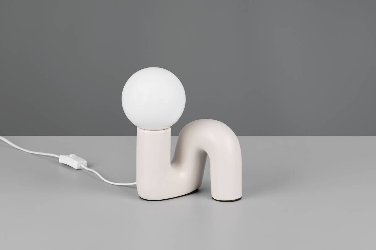 Reality Tischleuchte weiß grau Glas Keramik G9 1 Brennstellen