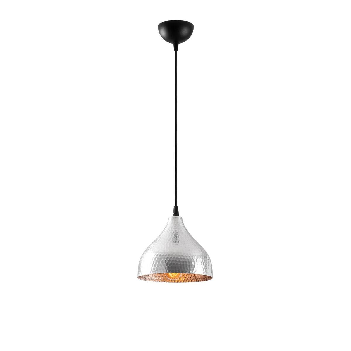 Opviq Pendelleuchte silber B/H/T: ca. 18x114x18 cm E27 1 Brennstellen