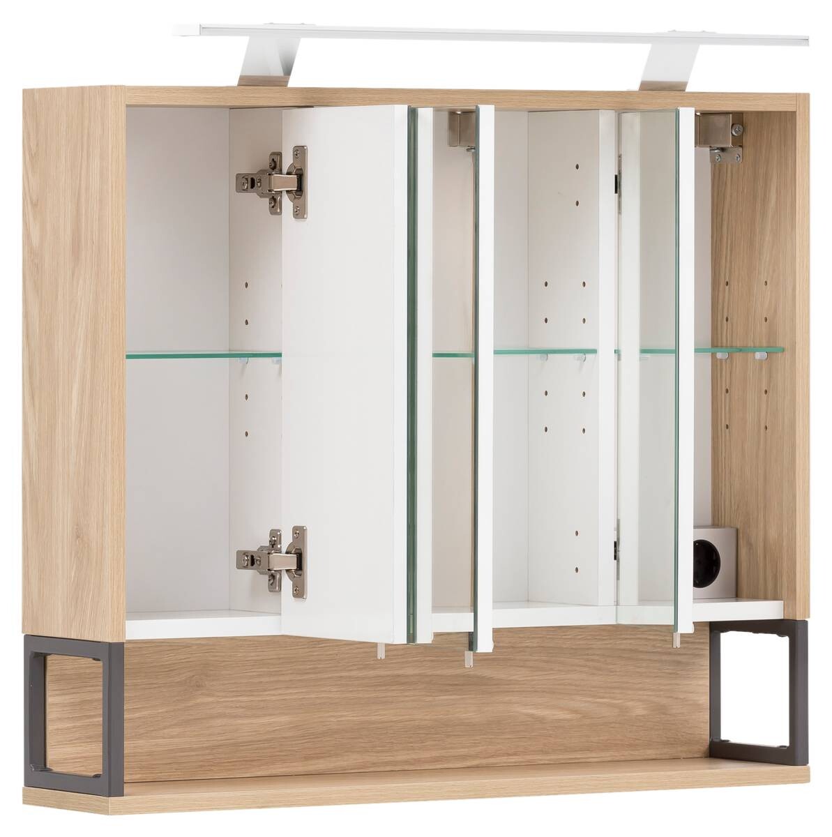 Spiegelschrank Limone Eiche hell Nachbildung B/H/T: ca. 70x66,1x16 cm