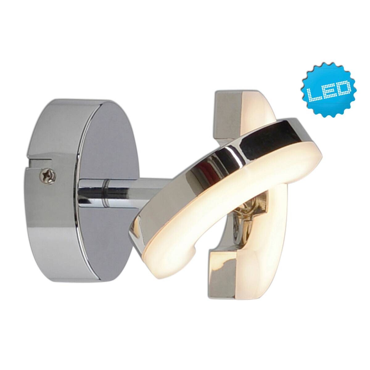 Näve Leuchten LED-Spot Chrom Kunststoff Metall B/H/T: ca. 13,5x9x8 cm 1 Brennstellen