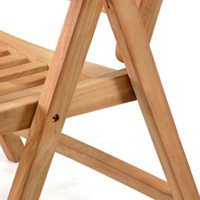 VCM Gartenstuhl braun Teakholz B/H/T: ca. 56x110x75 cm