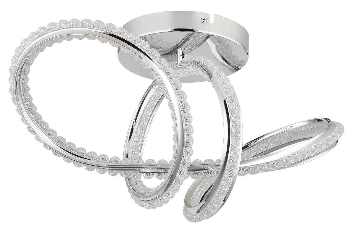 GLOBO LED-Deckenleuchte Chrom klar Metall Kunststoff B/H/L: ca. 25x25x50 cm 1 Brennstellen