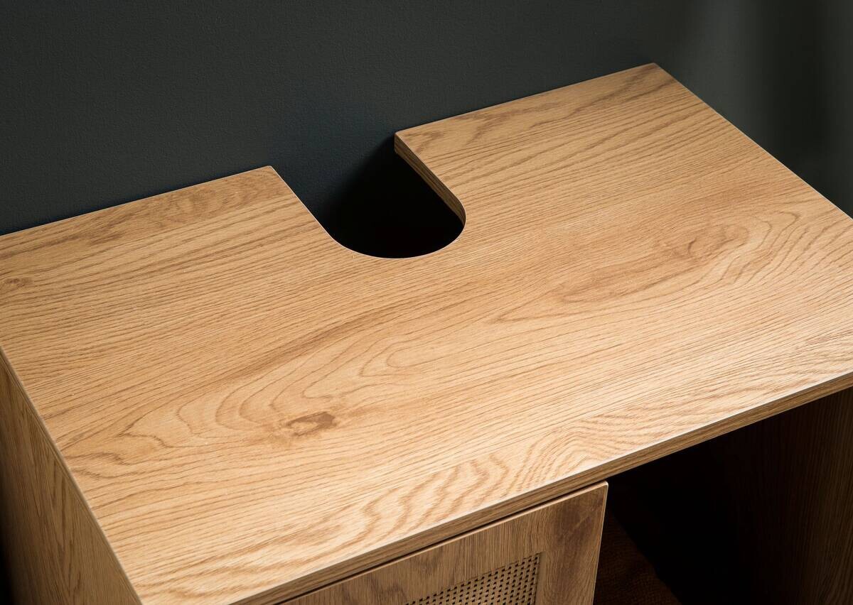 Waschbeckenunterschrank Eiche natur Optik B/H/T: ca. 60x60x40 cm