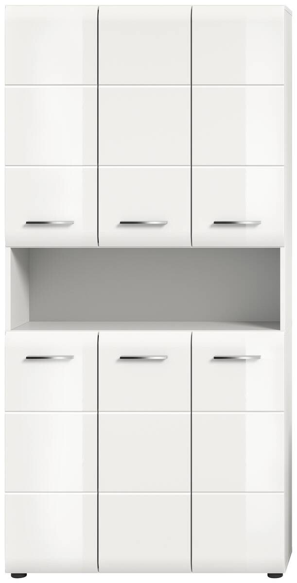 Mehrzweckschrank Ice weiß weiß Hochglanz B/H/T: ca. 90x185x30 cm