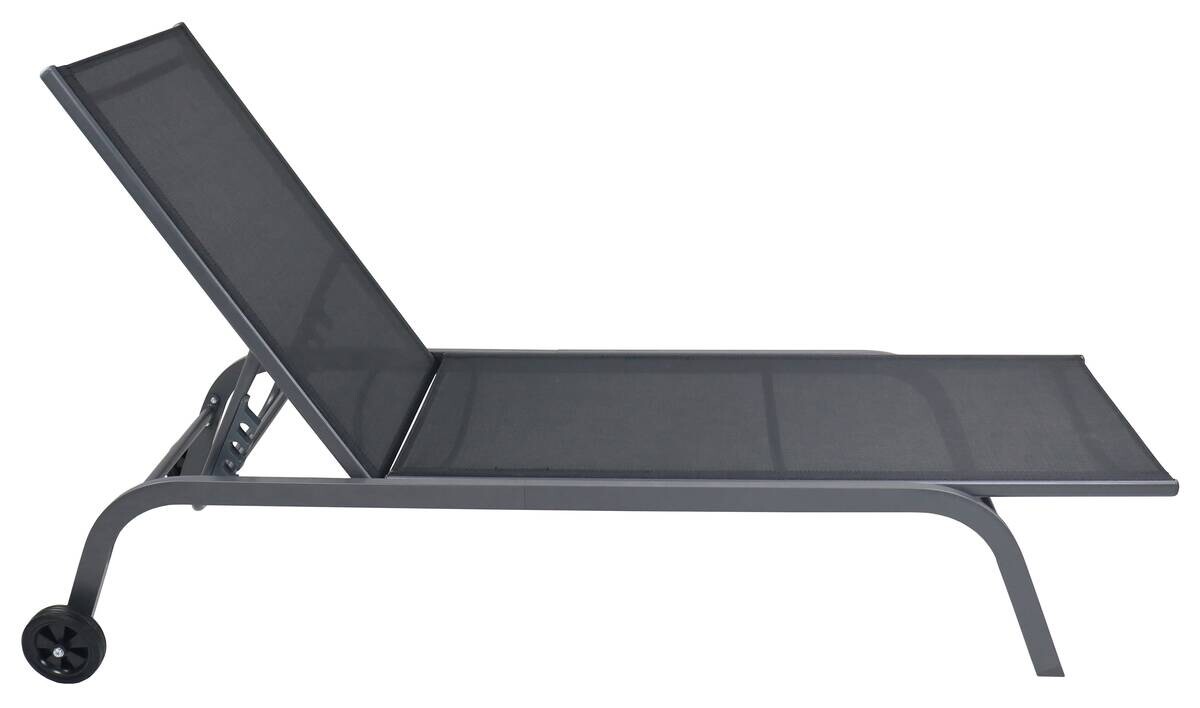 VCM Sonnenliege Sonlas schwarz Stahl B/H/L: ca. 58x32x192 cm