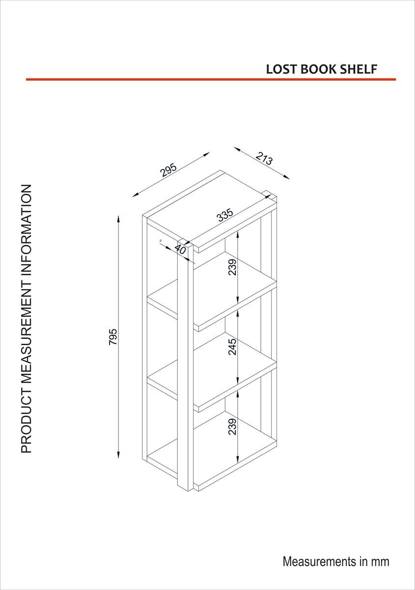 Wandregal Lost walnuss Nachbildung B/H/T: ca. 30x80x21 cm