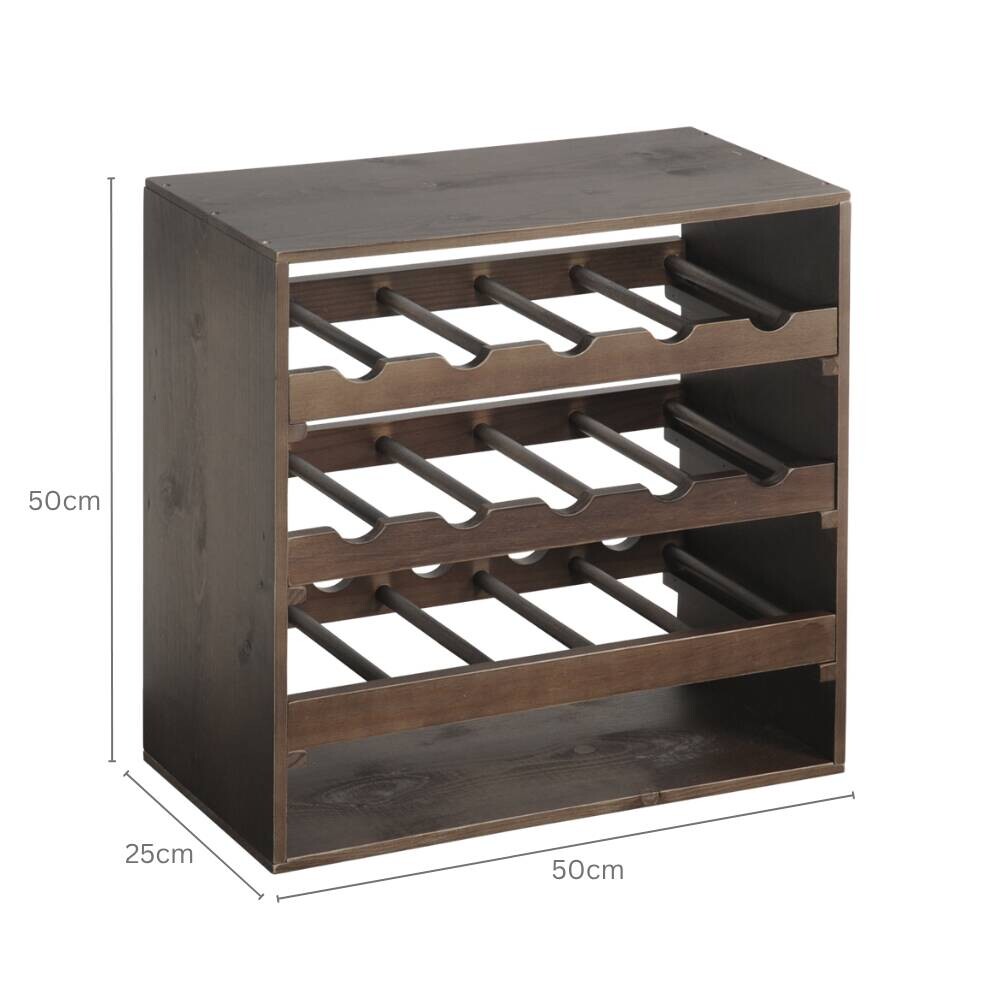 Kesper Weinregal stapelbar braun Kiefer B/H/T: ca. 50x50x25 cm