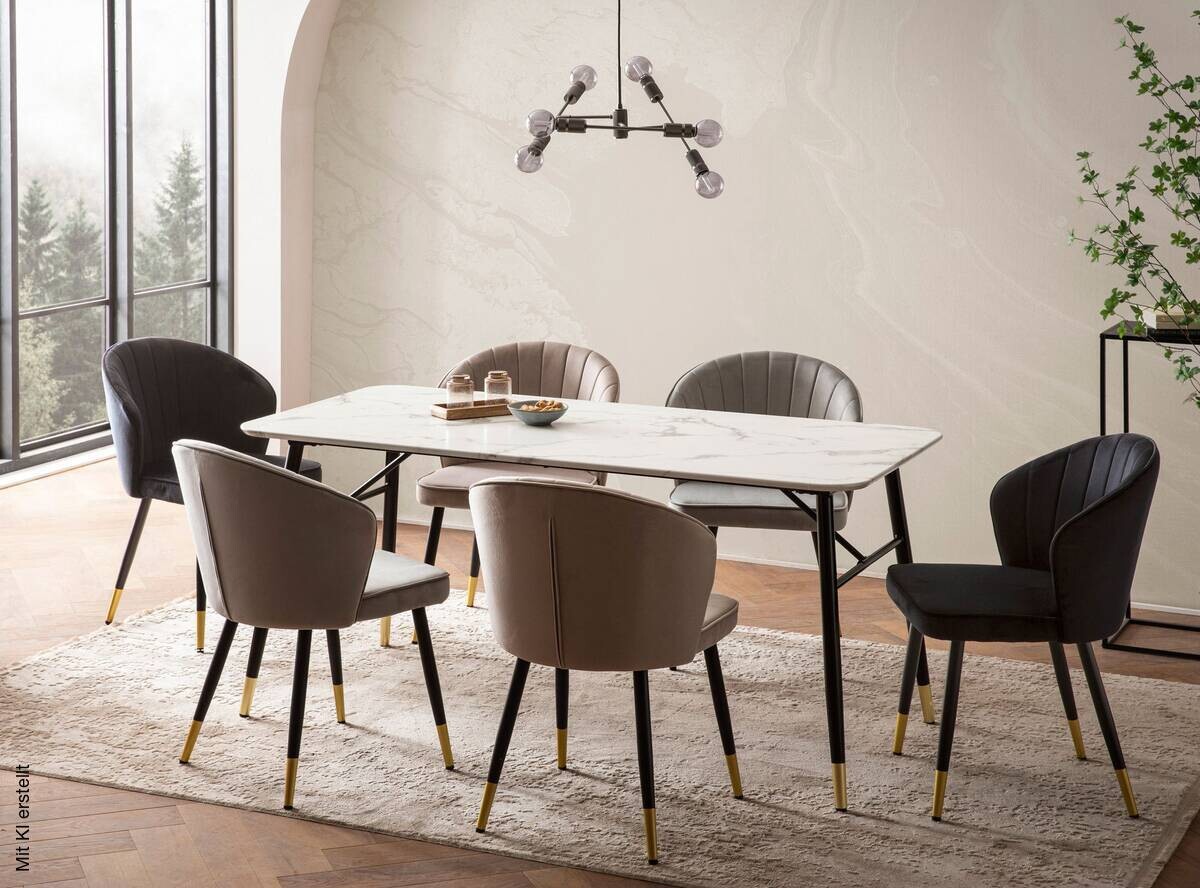 Esstisch weiß Marmor Optik B/H/T: ca. 180x76x90 cm