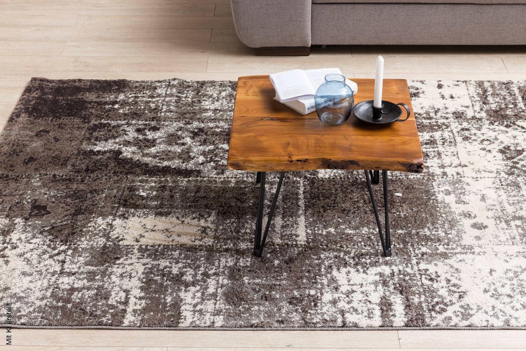 Couchtisch natur schwarz lackiert B/H/T: ca. 56x38x51 cm