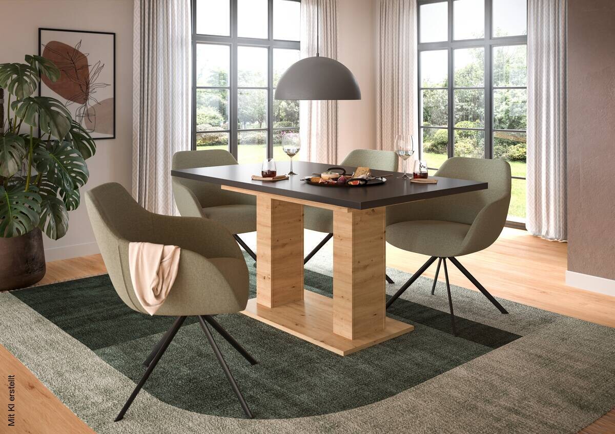 Esstisch MOTION grau Artisan Nachbildung B/H/T: ca. 150x76x90 cm
