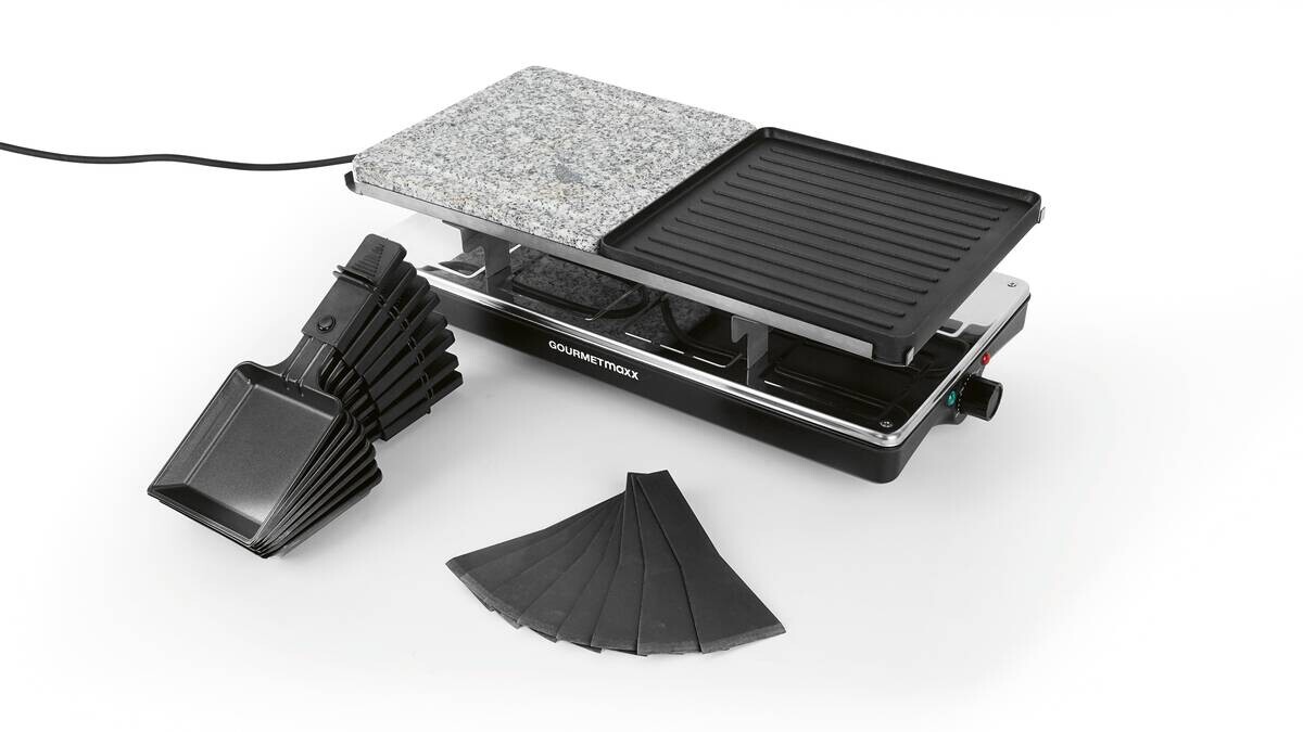 GOURMETmaxx Raclette schwarz Aluminium Marmor B/H/L: ca. 23,1x13x42,4 cm
