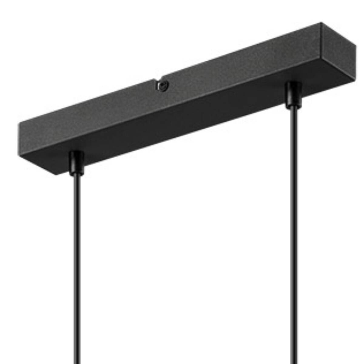 Lamkur Pendelleuchte schwarz Stahl B/H/L: ca. 8x99x32 cm E27 2 Brennstellen