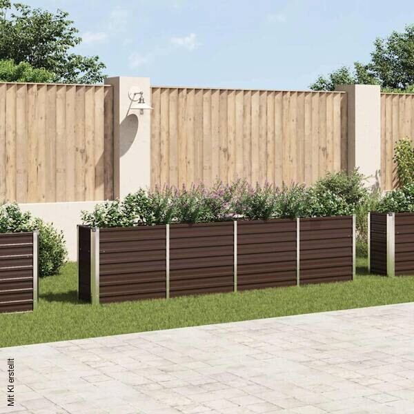 Hochbeet braun Metall B/H/L: ca. 40x77x320 cm